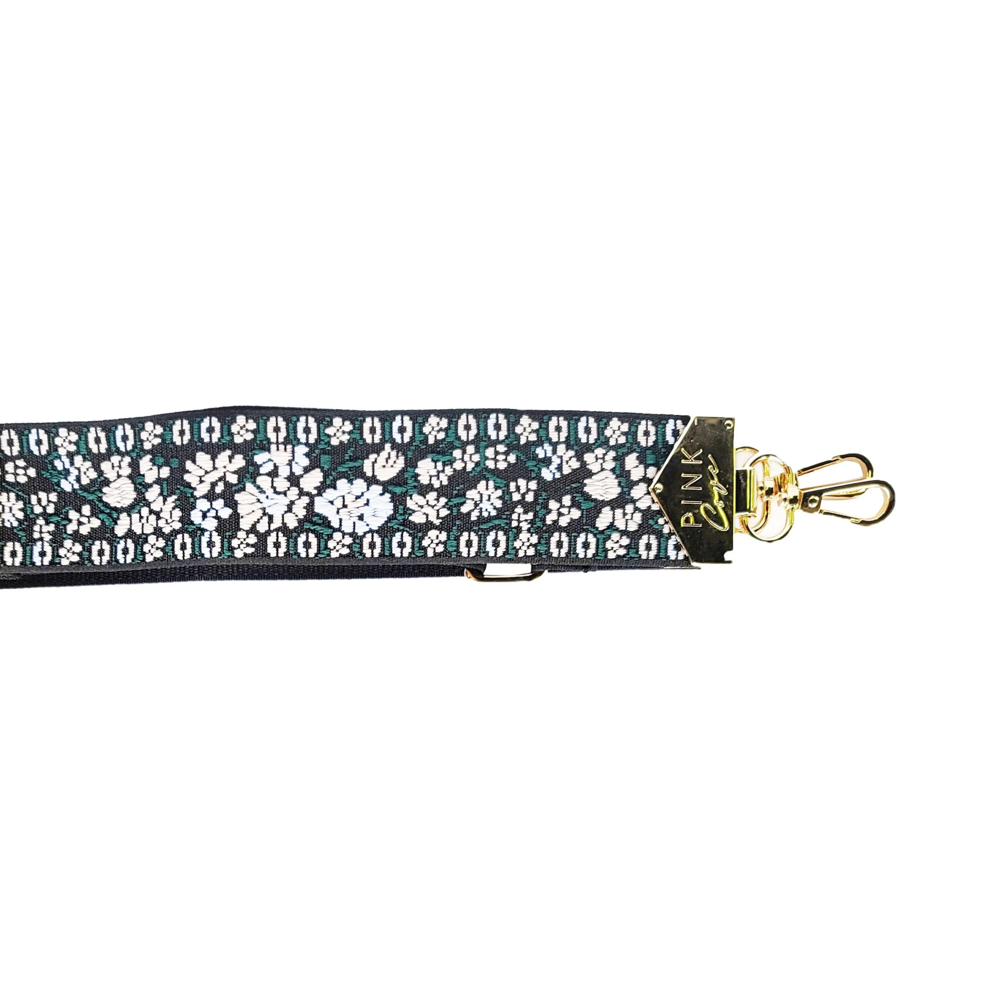BAG STRAPS - BLACK/WHITE FLORAL