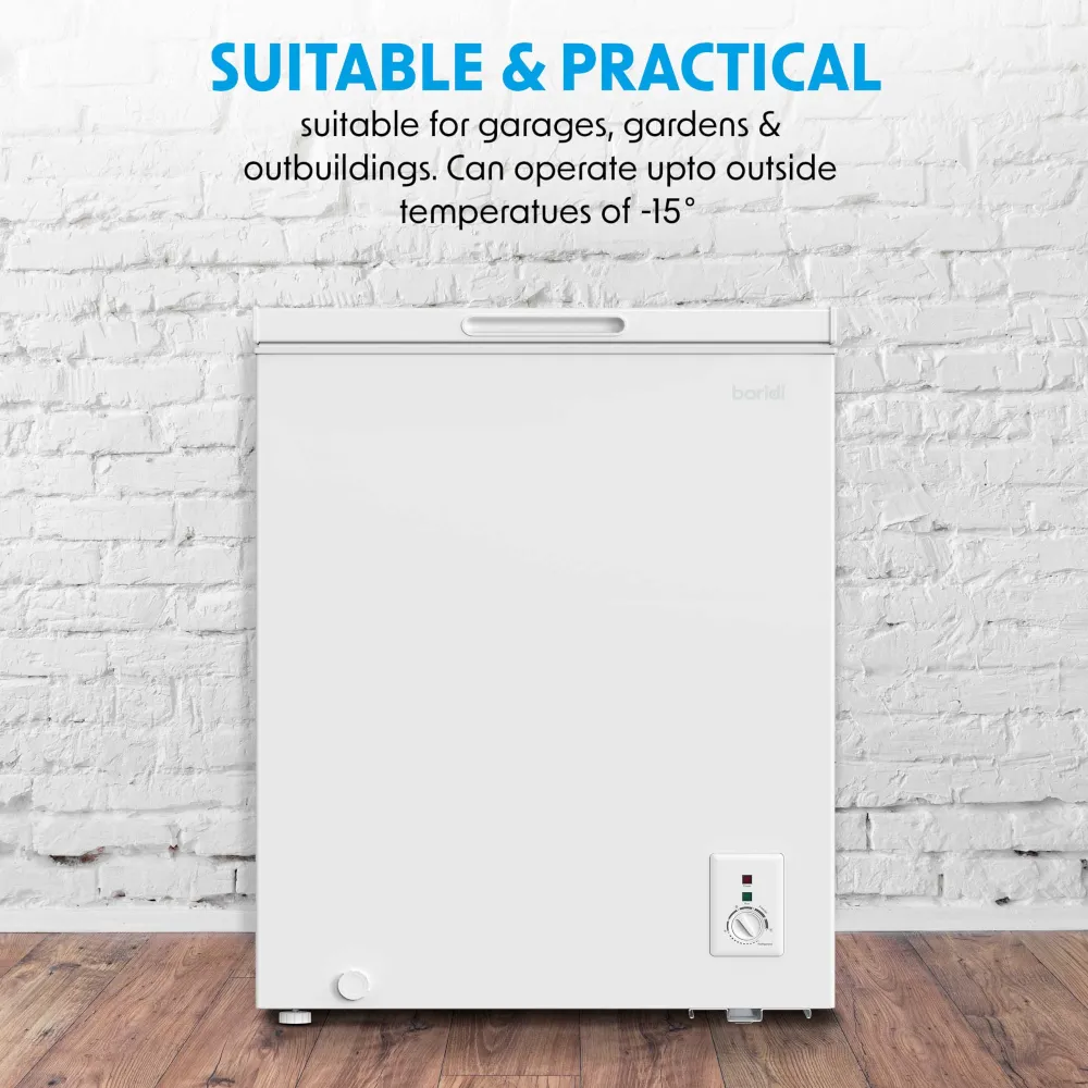 Baridi Freestanding Chest Freezer 142L with Thermostat - White - B