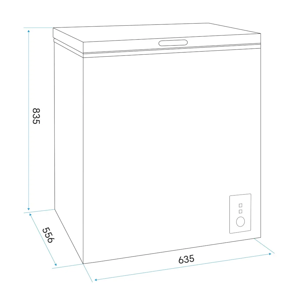 Baridi Freestanding Chest Freezer 142L with Thermostat - White - B