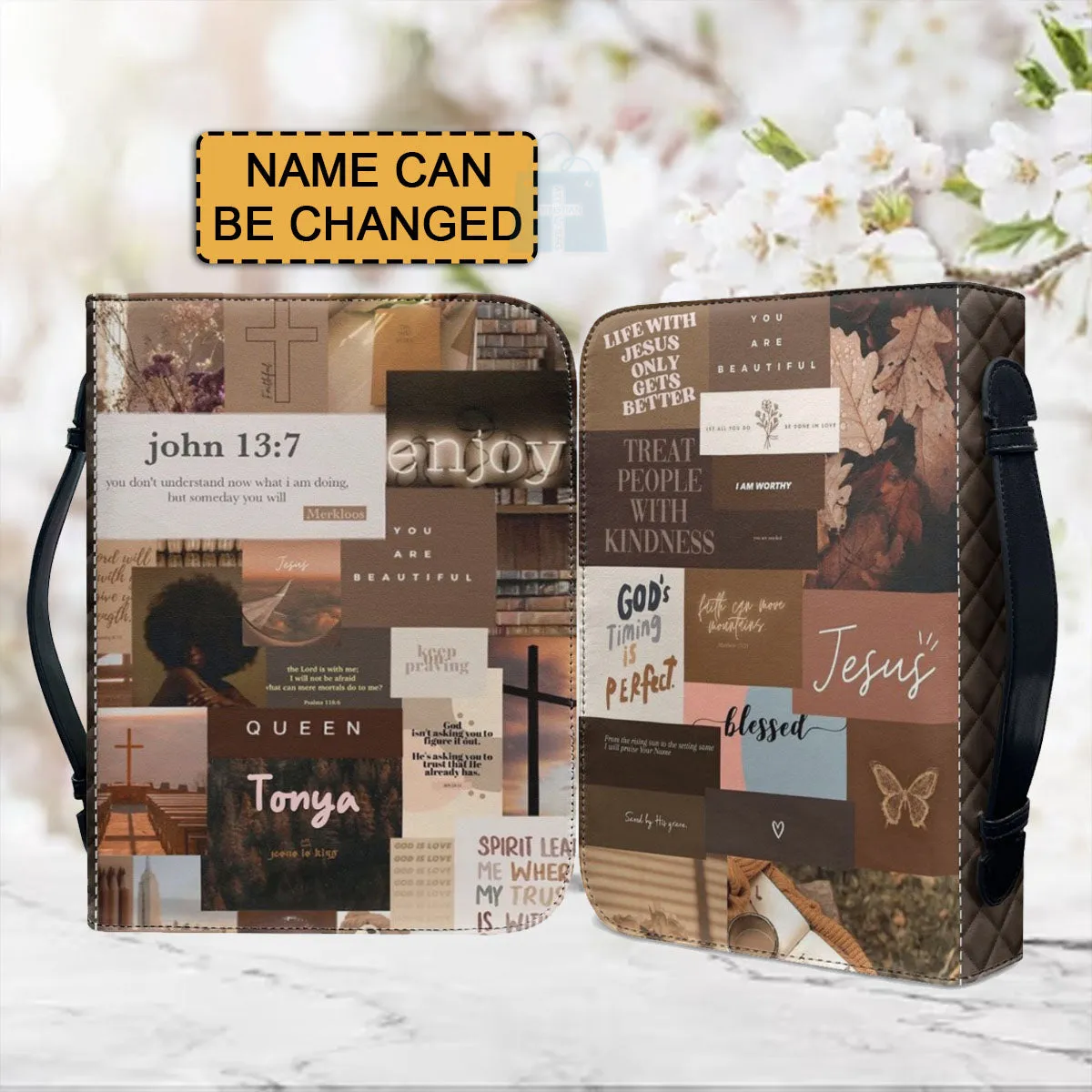 Christianartbag Bible Cover, Daily Bible Cover, Personalized Bible Cover, Flower Bible Cover, Christian Gifts, CAB06101123.