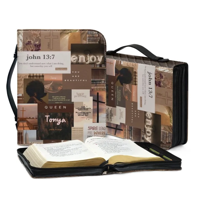 Christianartbag Bible Cover, Daily Bible Cover, Personalized Bible Cover, Flower Bible Cover, Christian Gifts, CAB06101123.