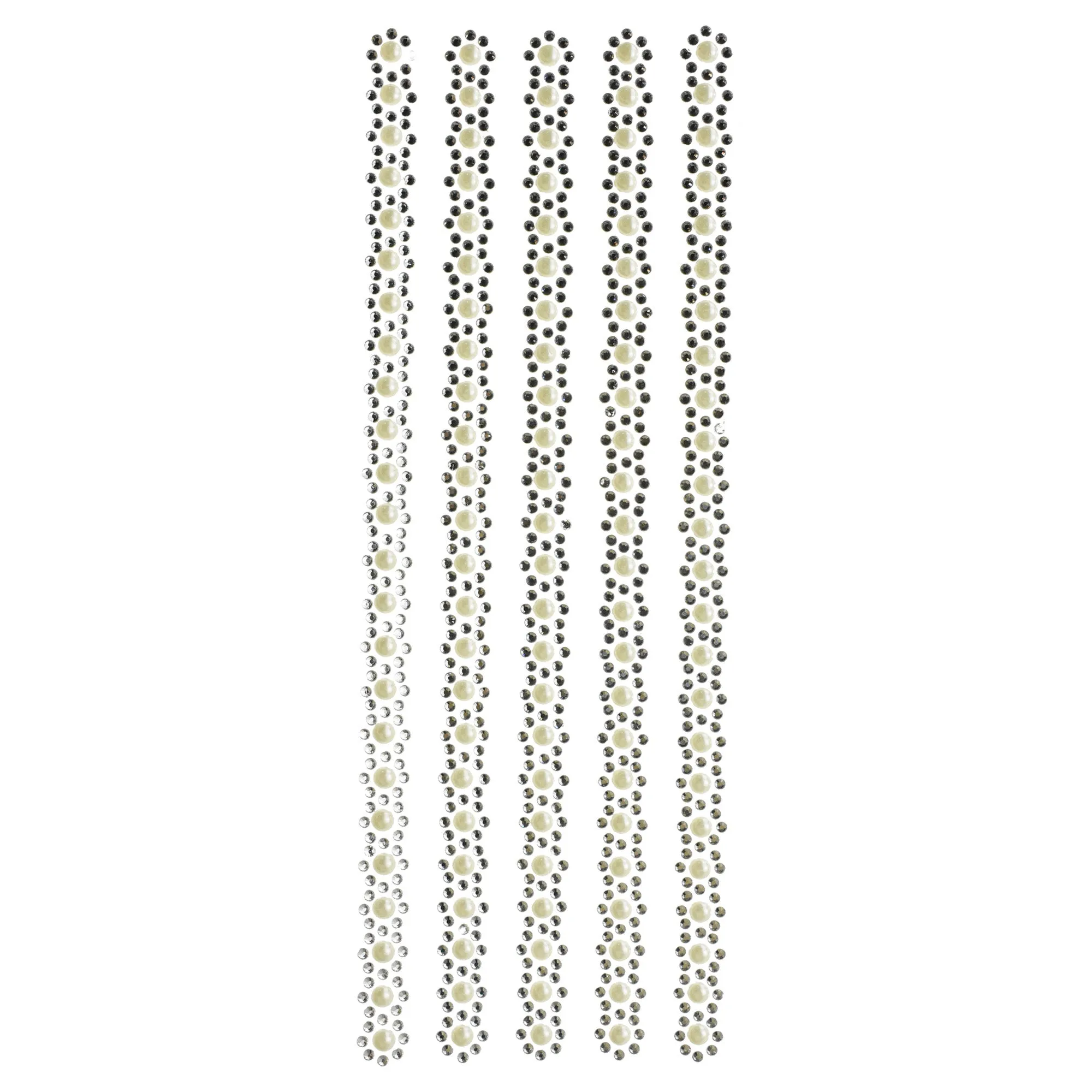 Circle Flower Gemstone Stickers, 10-1/4-Inch, 5-Count - Silver