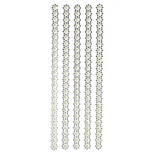 Circle Flower Gemstone Stickers, 10-1/4-Inch, 5-Count - Silver