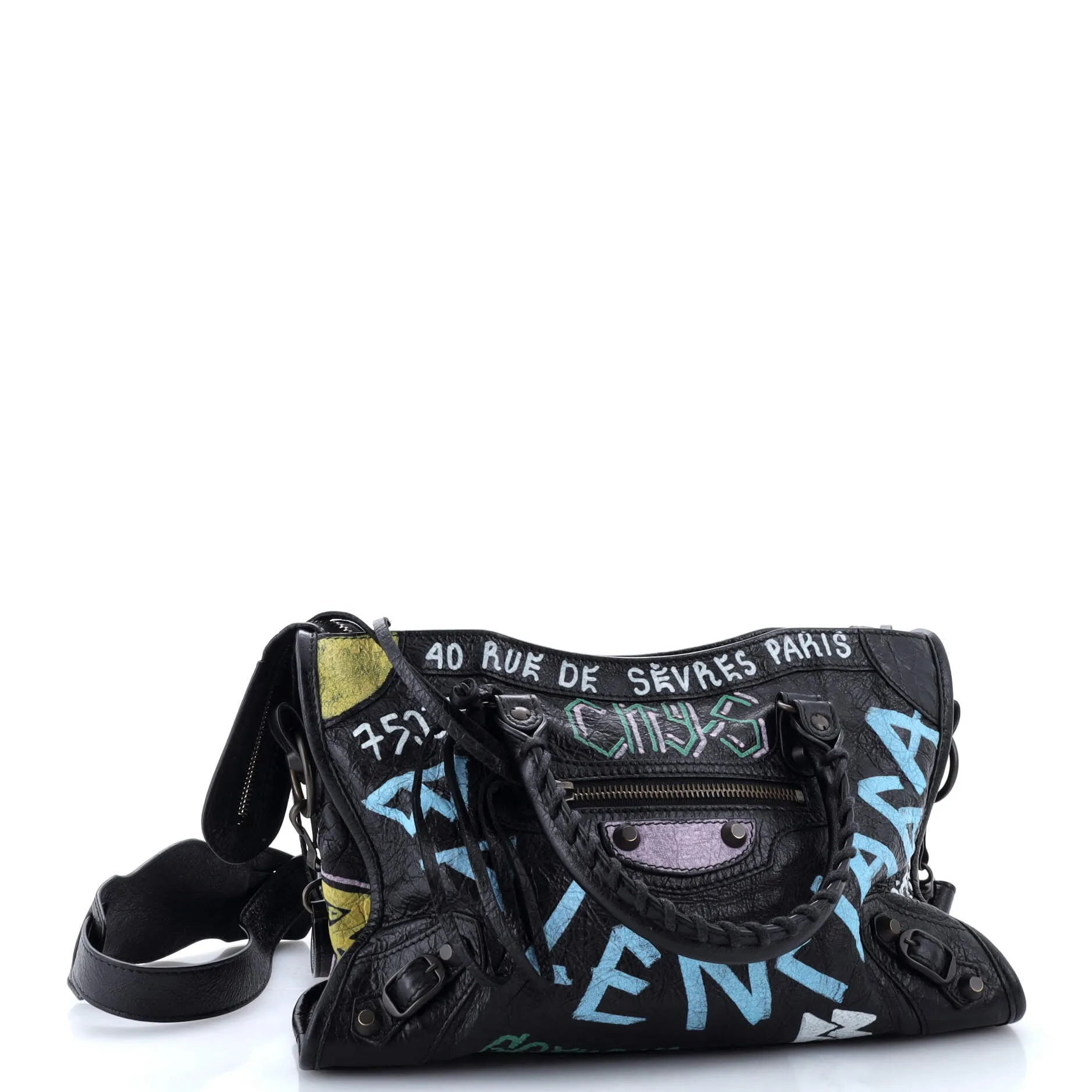 City Graffiti Classic Studs Bag Leather Small