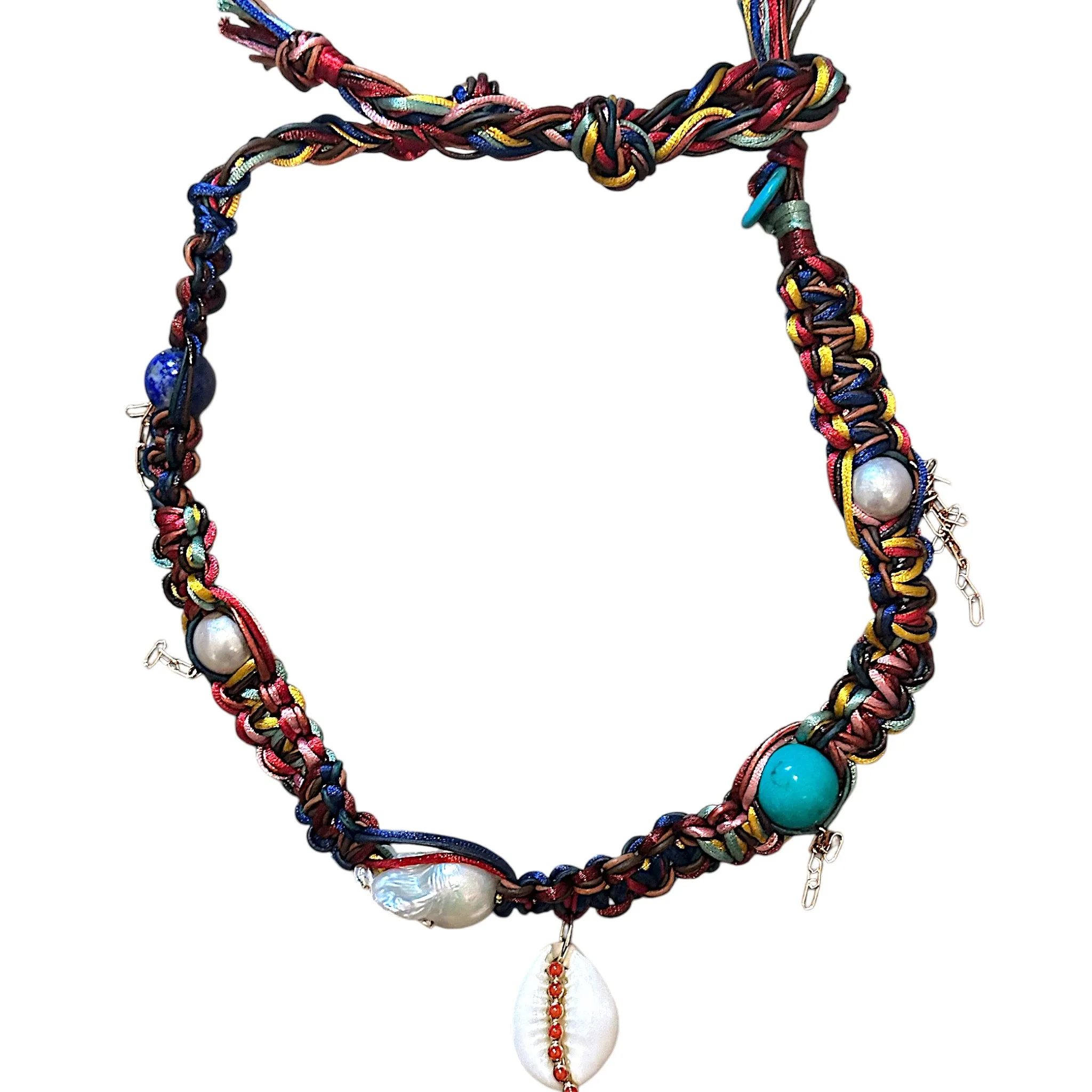 CORAL COWRIE SHELL ROCKSTAR CHOKER