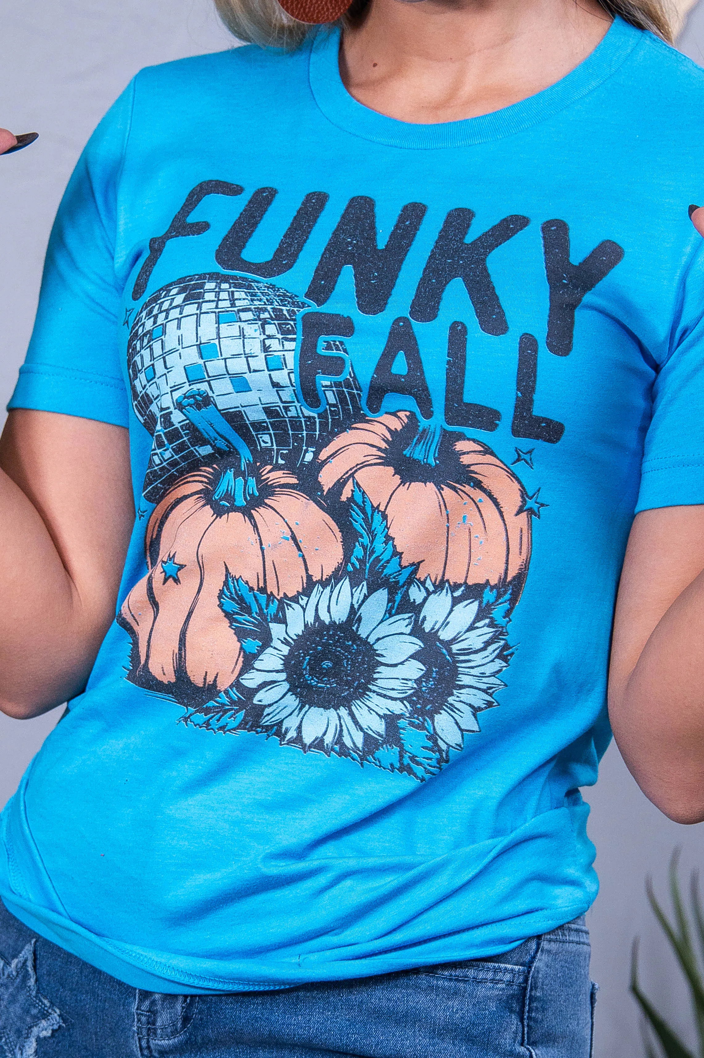 Funky Fall Heather Aqua Graphic Tee - A3631HAQ