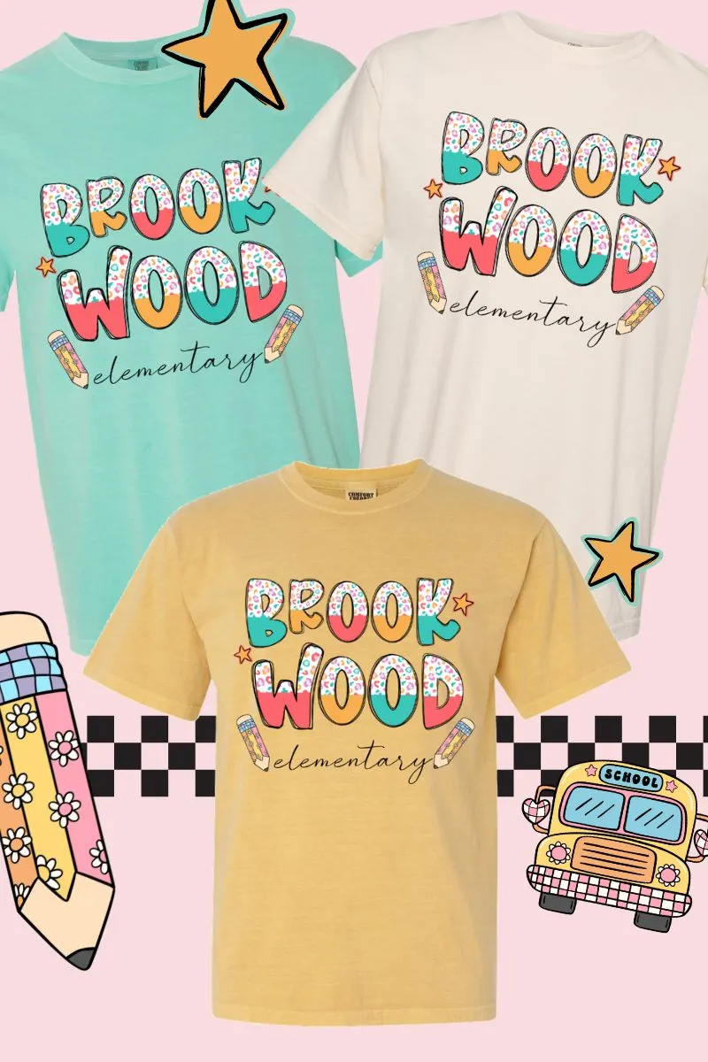 Funky Leopard Brookwood Elementary Comfort Colors Adult Ring-Spun Cotton Tee