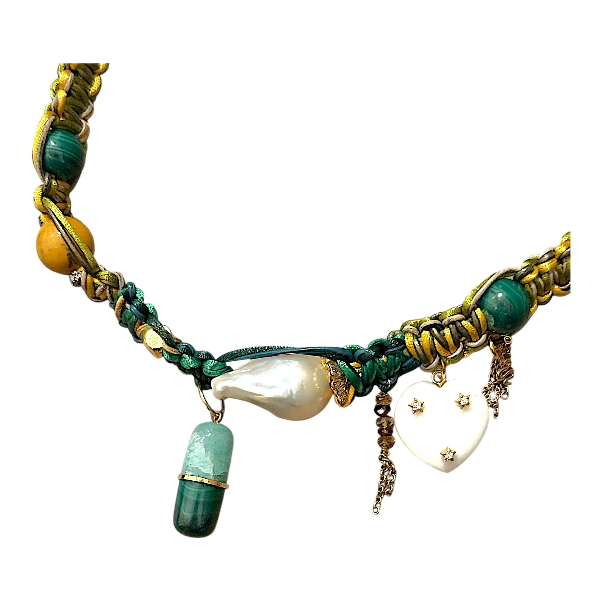 Green with Envy Diamond Pill Poppin Angel Rockstar Choker