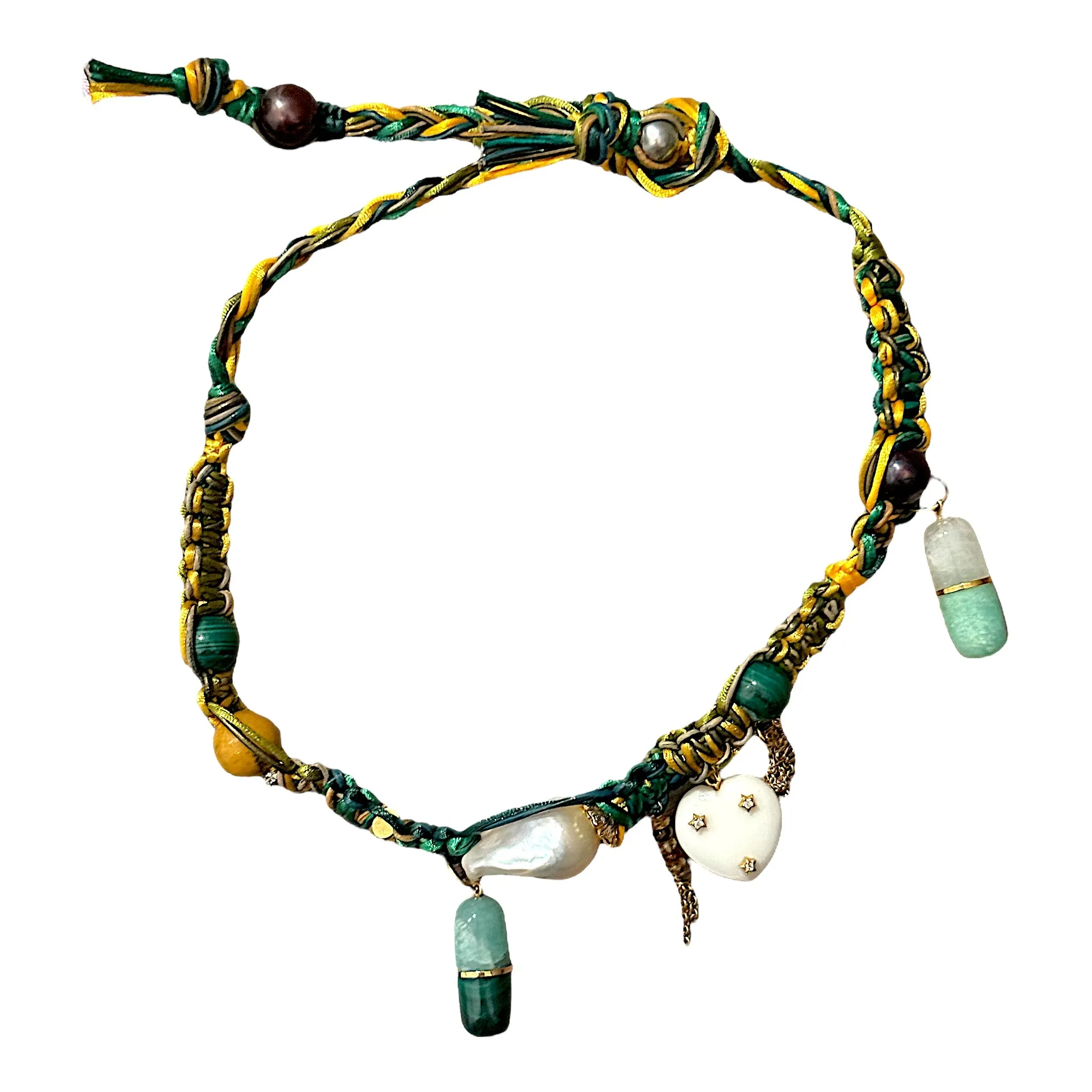 Green with Envy Diamond Pill Poppin Angel Rockstar Choker