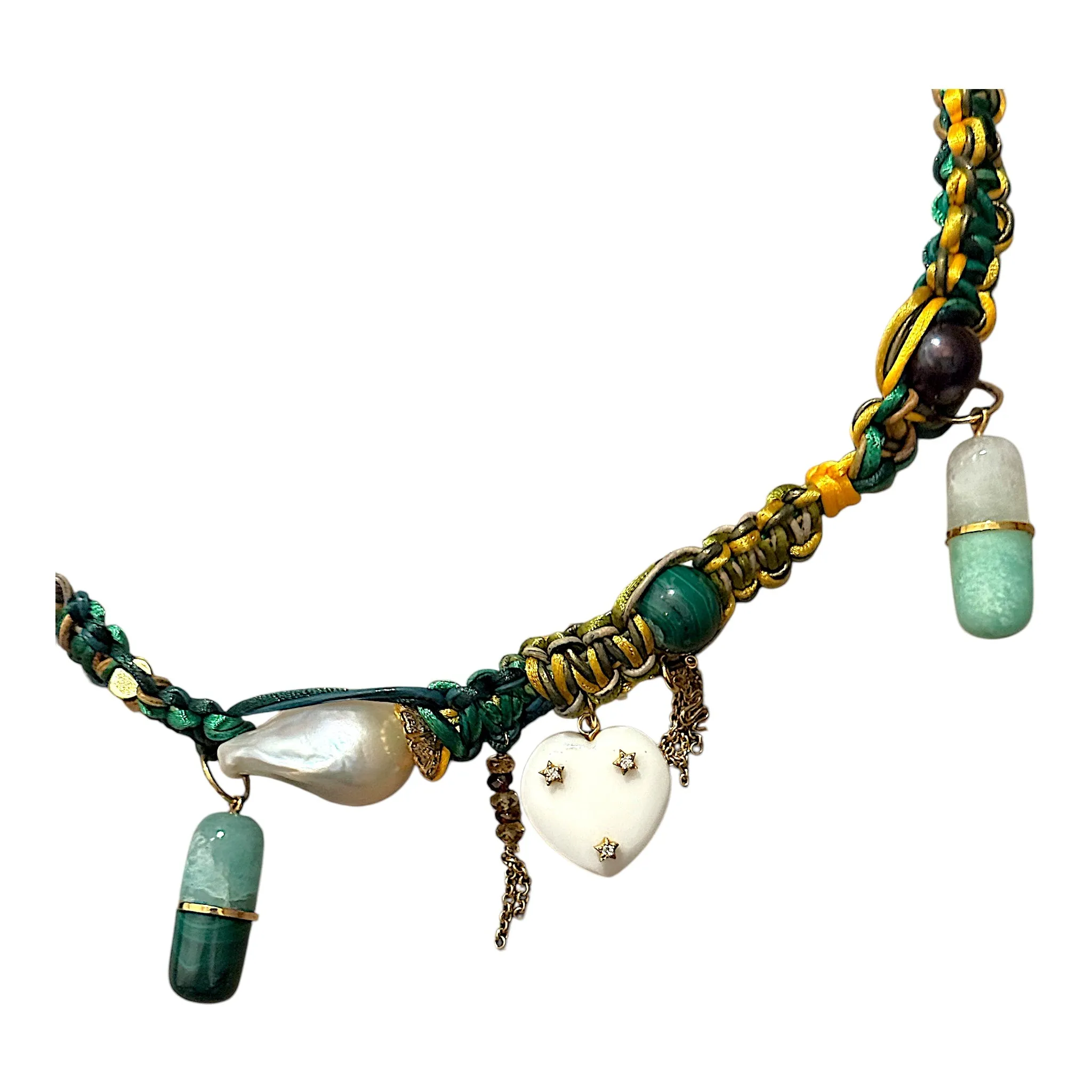 Green with Envy Diamond Pill Poppin Angel Rockstar Choker