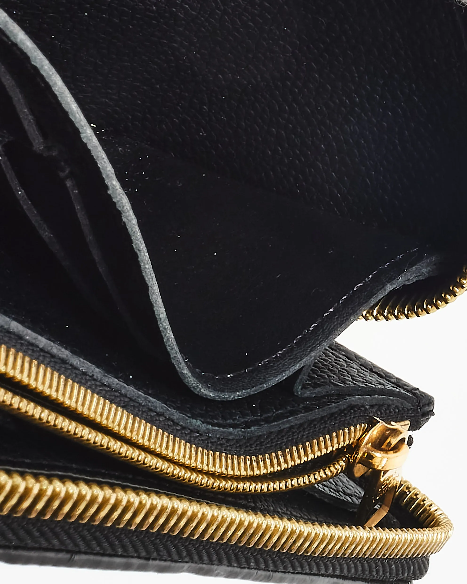Louis Vuitton Black Monogram Empreinte Leather Clémence Zippy Wallet
