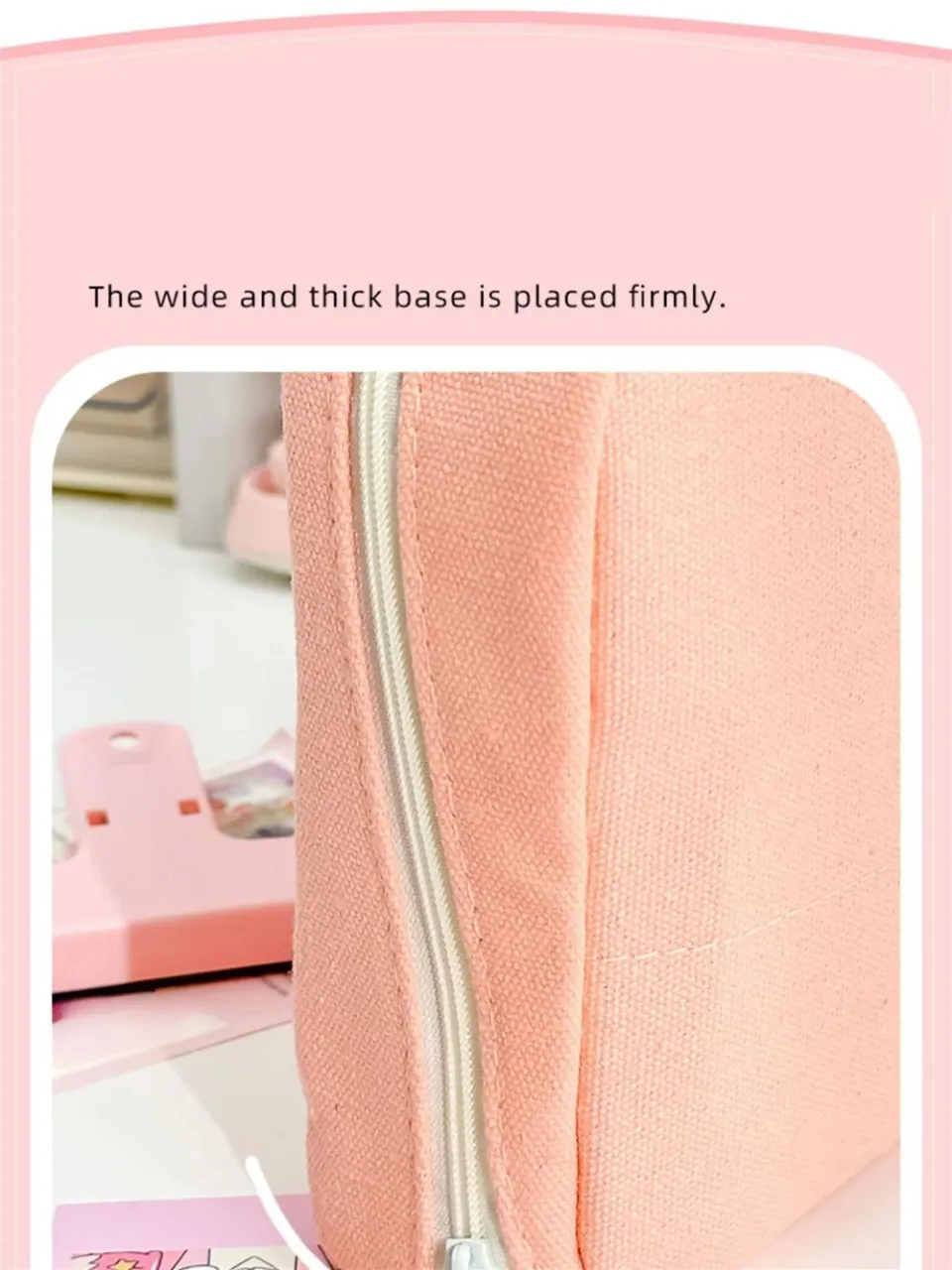 Pink Folding Pencil Bag