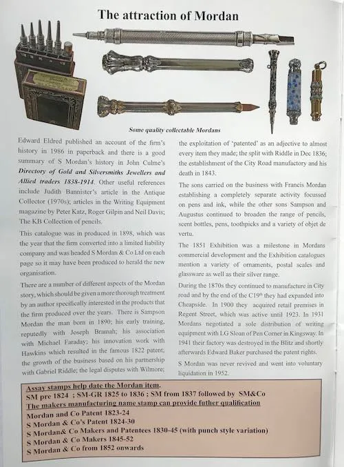 Sampson Mordan 1898 Catalogue
