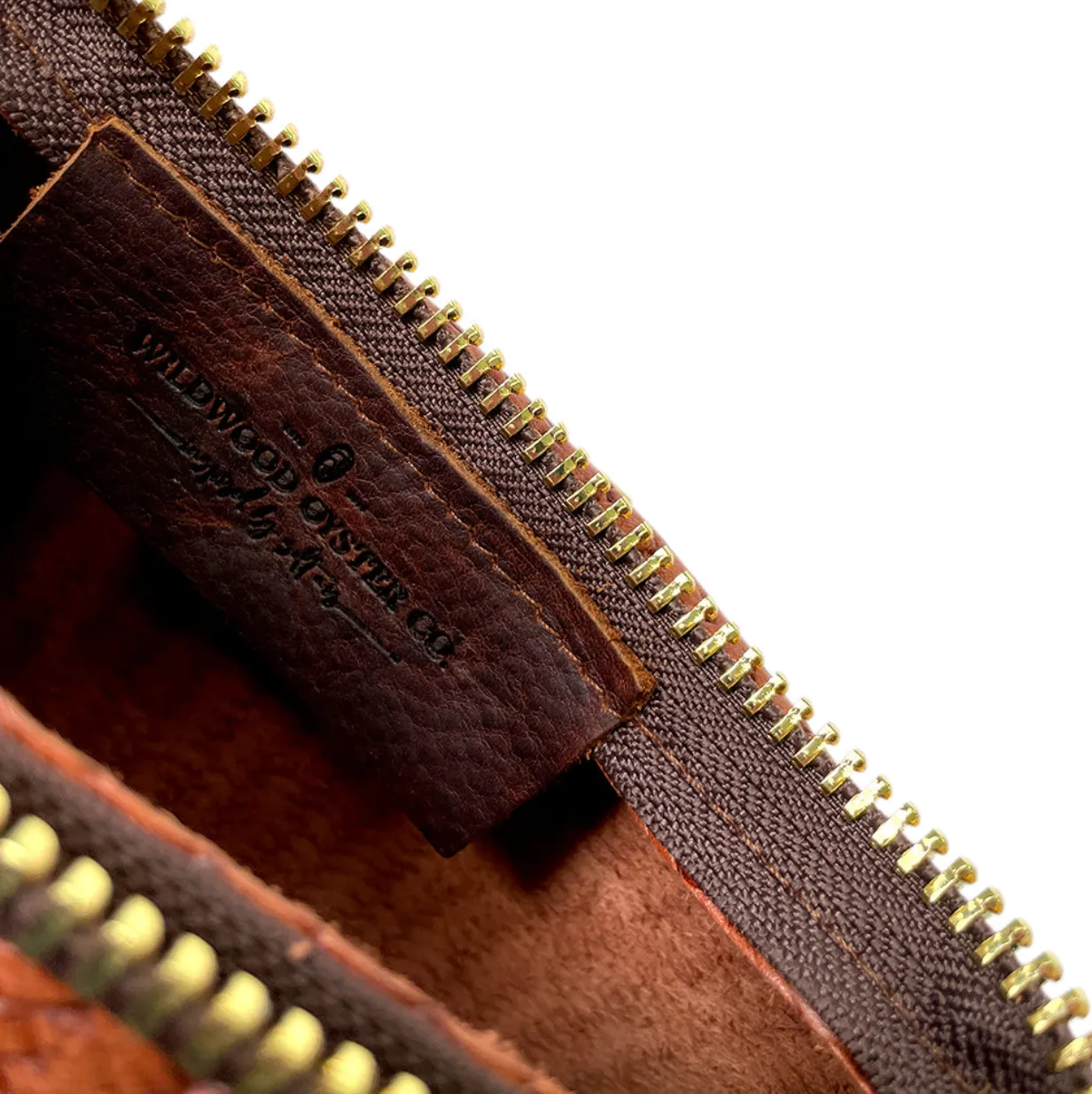 Zip Crossbody in Brown Basketweave Leather